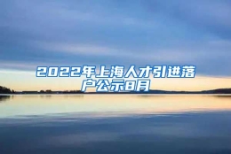 2022年上海人才引进落户公示8月