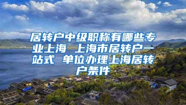 居转户中级职称有哪些专业上海 上海市居转户一站式 单位办理上海居转户条件