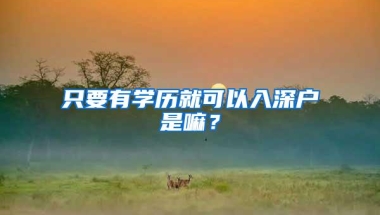 只要有学历就可以入深户是嘛？