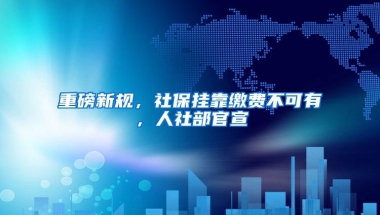 重磅新规，社保挂靠缴费不可有，人社部官宣