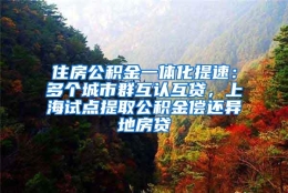 住房公积金一体化提速：多个城市群互认互贷，上海试点提取公积金偿还异地房贷