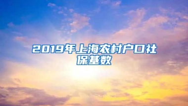 2019年上海农村户口社保基数