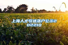 上海人才引进落户公示202210