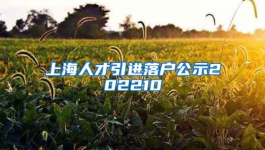 上海人才引进落户公示202210