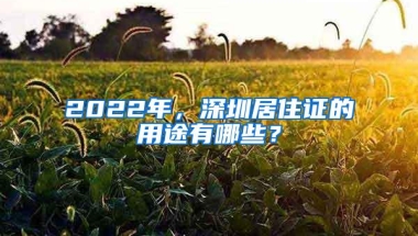 2022年，深圳居住证的用途有哪些？