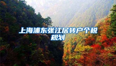 上海浦东张江居转户个税规划