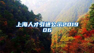 上海人才引进公示201906