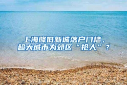 上海降低新城落户门槛，超大城市为郊区“抢人”？