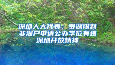 深圳人大代表：罗湖限制非深户申请公办学位有违深圳开放精神