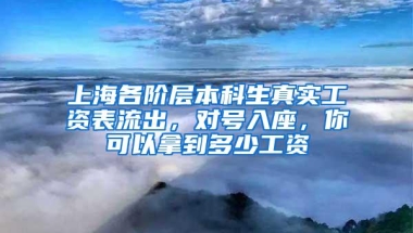 上海各阶层本科生真实工资表流出，对号入座，你可以拿到多少工资