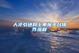 人才引进网上申报平台操作流程