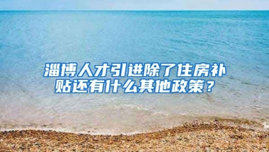 淄博人才引进除了住房补贴还有什么其他政策？