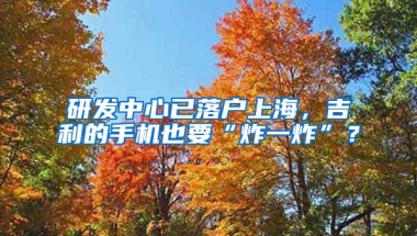 研发中心已落户上海，吉利的手机也要“炸一炸”？