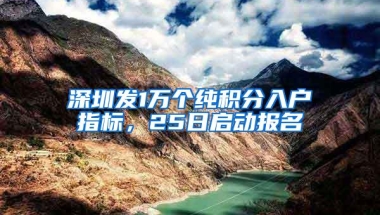 深圳发1万个纯积分入户指标，25日启动报名