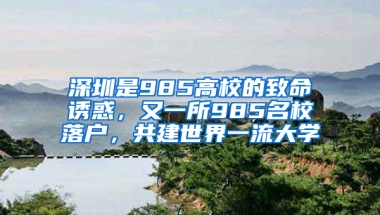 深圳是985高校的致命诱惑，又一所985名校落户，共建世界一流大学