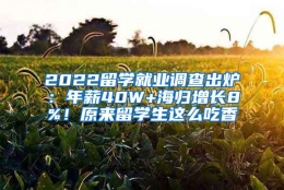 2022留学就业调查出炉：年薪40W+海归增长8%！原来留学生这么吃香