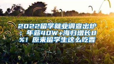 2022留学就业调查出炉：年薪40W+海归增长8%！原来留学生这么吃香