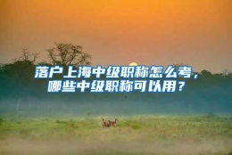 落户上海中级职称怎么考，哪些中级职称可以用？