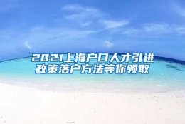 2021上海户口人才引进政策落户方法等你领取