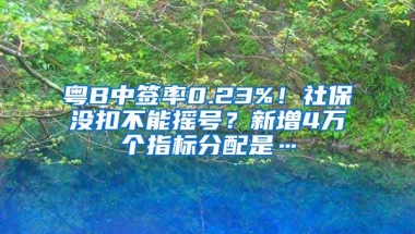 粤B中签率0.23%！社保没扣不能摇号？新增4万个指标分配是…