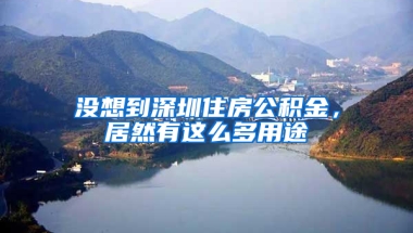 没想到深圳住房公积金，居然有这么多用途