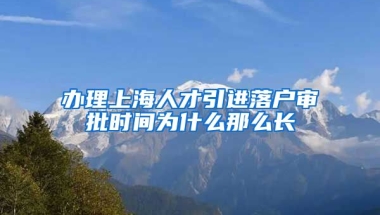 办理上海人才引进落户审批时间为什么那么长