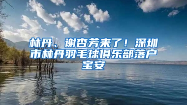 林丹、谢杏芳来了！深圳市林丹羽毛球俱乐部落户宝安