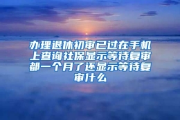 办理退休初审已过在手机上查询社保显示等待复审都一个月了还显示等待复审什么