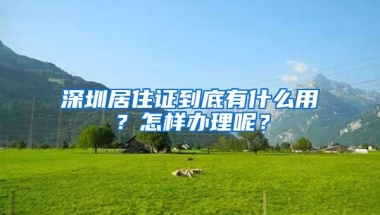 深圳居住证到底有什么用？怎样办理呢？