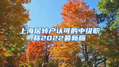 上海居转户认可的中级职称2022最新版