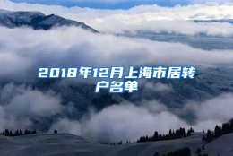 2018年12月上海市居转户名单