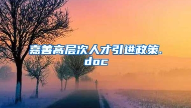 嘉善高层次人才引进政策.doc