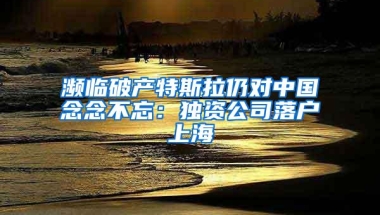 濒临破产特斯拉仍对中国念念不忘：独资公司落户上海