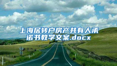 上海居转户房产共有人承诺书教学文案.docx