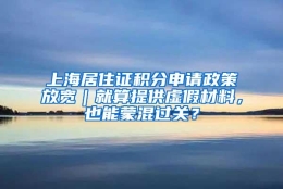 上海居住证积分申请政策放宽｜就算提供虚假材料，也能蒙混过关？