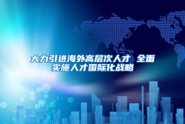 大力引进海外高层次人才 全面实施人才国际化战略