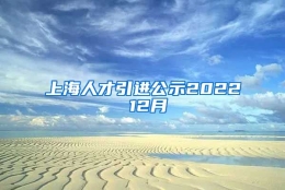 上海人才引进公示2022 12月