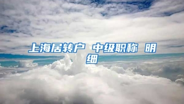 上海居转户 中级职称 明细