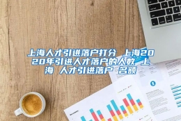 上海人才引进落户打分 上海2020年引进人才落户的人数 上海 人才引进落户 名额