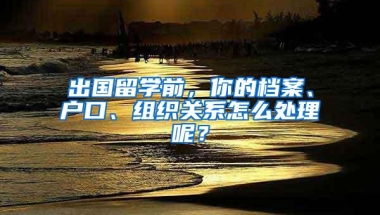 出国留学前，你的档案、户口、组织关系怎么处理呢？