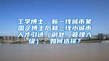 工学博士，新一线城市某国企博士后和三线小城市人才引进（副处，管理六级），如何选择？