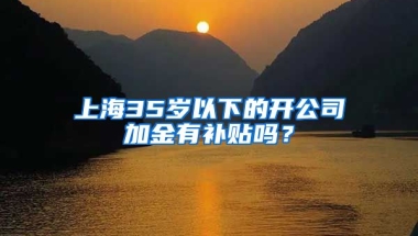 上海35岁以下的开公司加金有补贴吗？