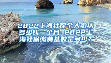 2022上海社保个人缴纳多少钱一个月 2022上海社保缴费基数是多少？