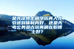 是先读博士刷学历再人才引进到体制内好，还是先考公务员占坑再刷在职博士好？