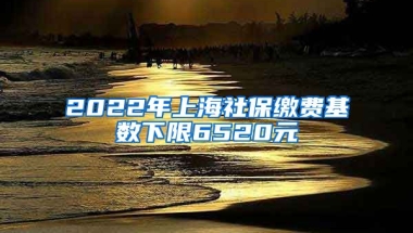 2022年上海社保缴费基数下限6520元