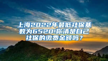 上海2022年最低社保基数为6520!你清楚自己社保的缴费金额吗？