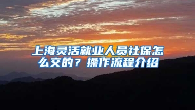 上海灵活就业人员社保怎么交的？操作流程介绍