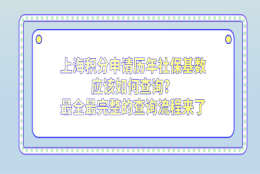 上海积分申请历年社保基数应该如何查询？最全最完整的查询流程来了