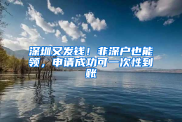 深圳又发钱！非深户也能领，申请成功可一次性到账