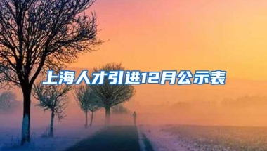 上海人才引进12月公示表